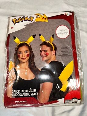 Pokémon Pikachu Yellow & Black Headband and Tail Costume Accessory Set